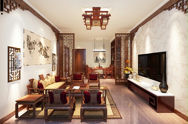 新中式别墅客厅